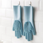 Dishwashing Gloves Silicone Built-In Scrubbers Non-Slip Grip