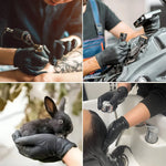Disposable Gloves Matte Black Textured Grip Powder-Free