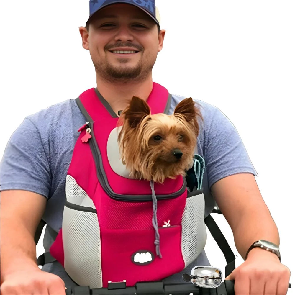 Dog Backpack Carrier Breathable Mesh Built-In Safety Tether