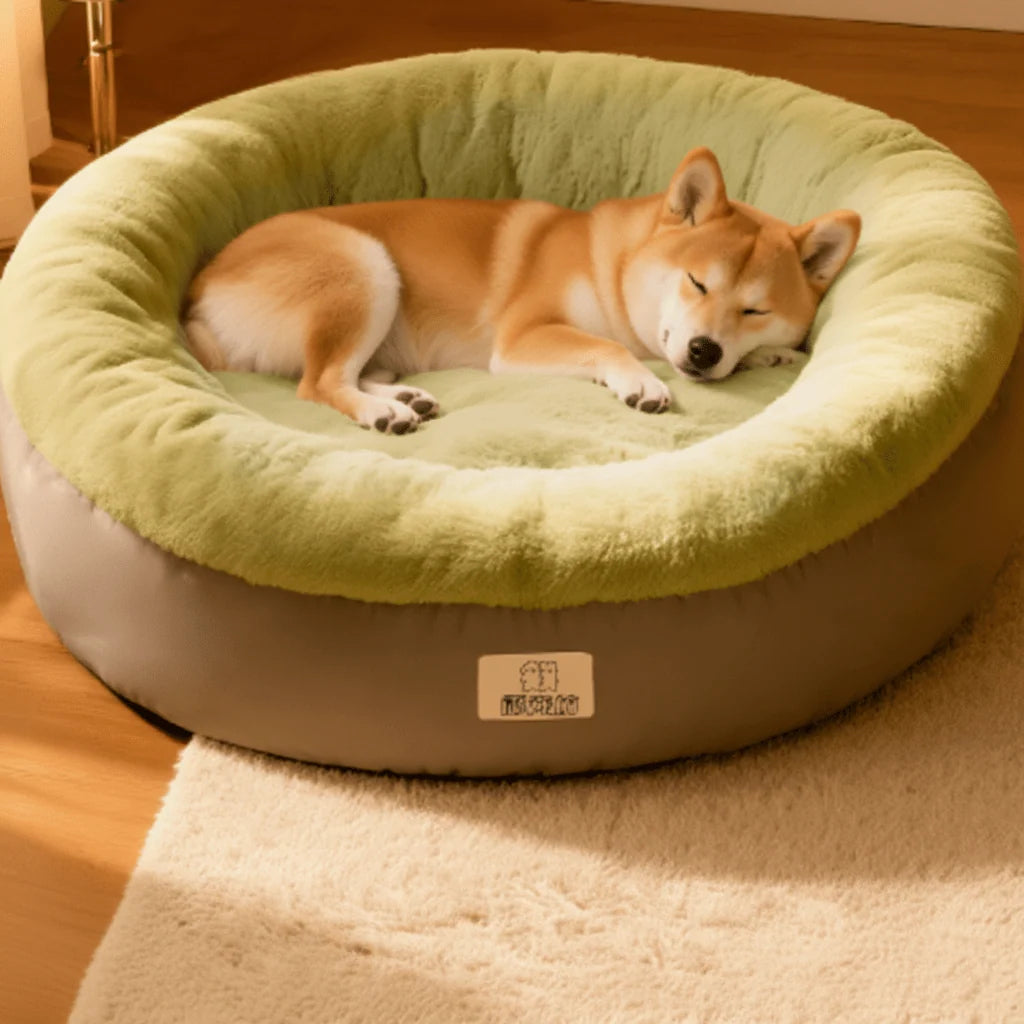 Dog Bed Donut Arctic Fleece Non-Slip Bottom