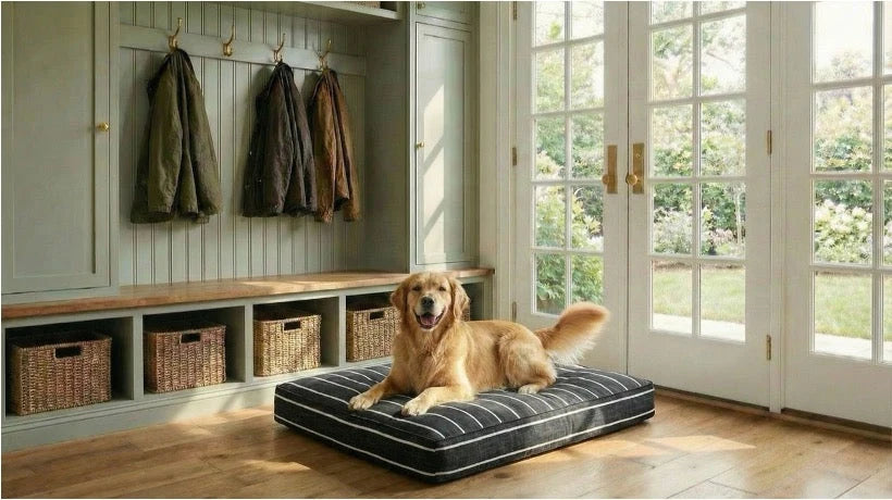 Dog Bed Machine-Washable Cover Water-Resistant Insert Recycled-Bottle Fill