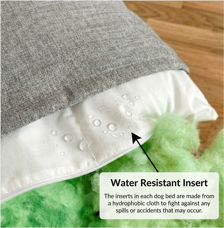 Dog Bed Machine-Washable Cover Water-Resistant Insert Recycled-Bottle Fill