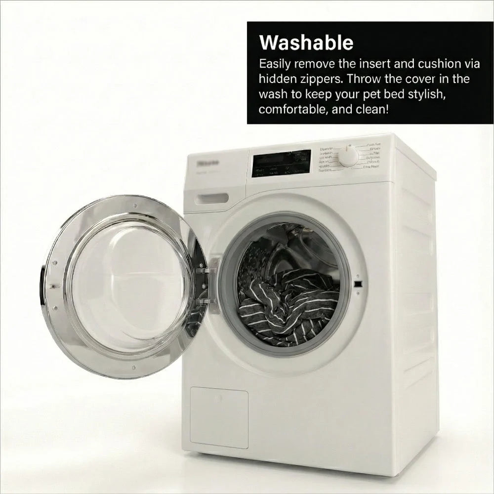 Dog Bed Machine-Washable Cover Water-Resistant Insert Recycled-Bottle Fill