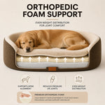 Dog Bed Orthopedic Foam Waterproof Lining Raised Edges