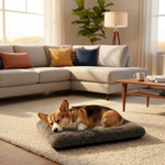 Dog Bed Orthopedic Foam Waterproof Lining Removable Faux Fur Cover