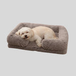 Dog Bed Plush Padded Raised Sides Removable Machine-Washable Cover