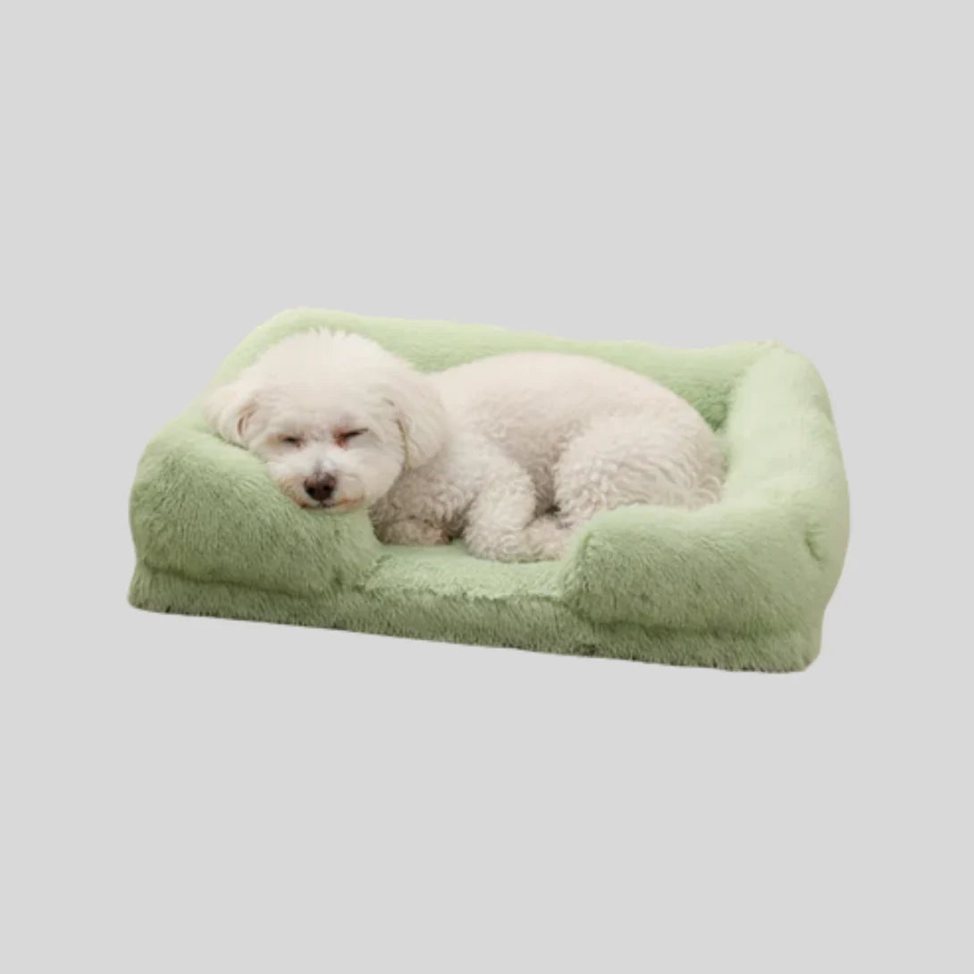 Dog Bed Plush Padded Raised Sides Removable Machine-Washable Cover
