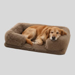 Dog Bed Plush Padded Raised Sides Removable Machine-Washable Cover