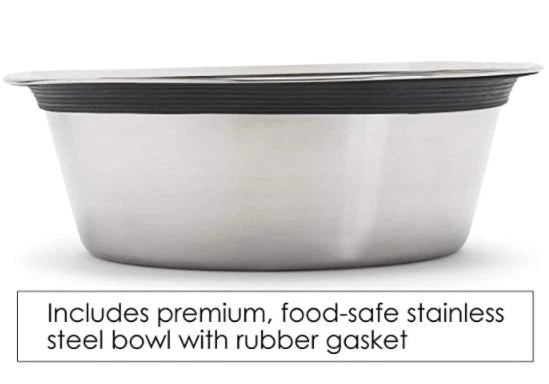 Dog Bowl Set Elevated Wrought Iron Stand Stainless Steel Bowl