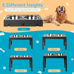 Dog Bowl Stand Adjustable Height Angled Stainless Steel Bowls