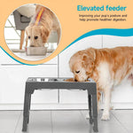 Dog Bowl Stand Adjustable Height Angled Stainless Steel Bowls