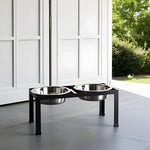 Dog Bowl Stand Elevated Double Stainless Steel Bowls Non-Skid