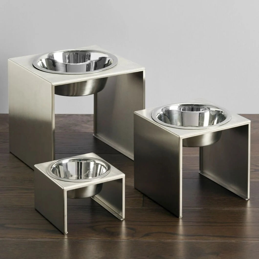 Dog Bowl Stand Stainless Steel Non-Slip Three Heights