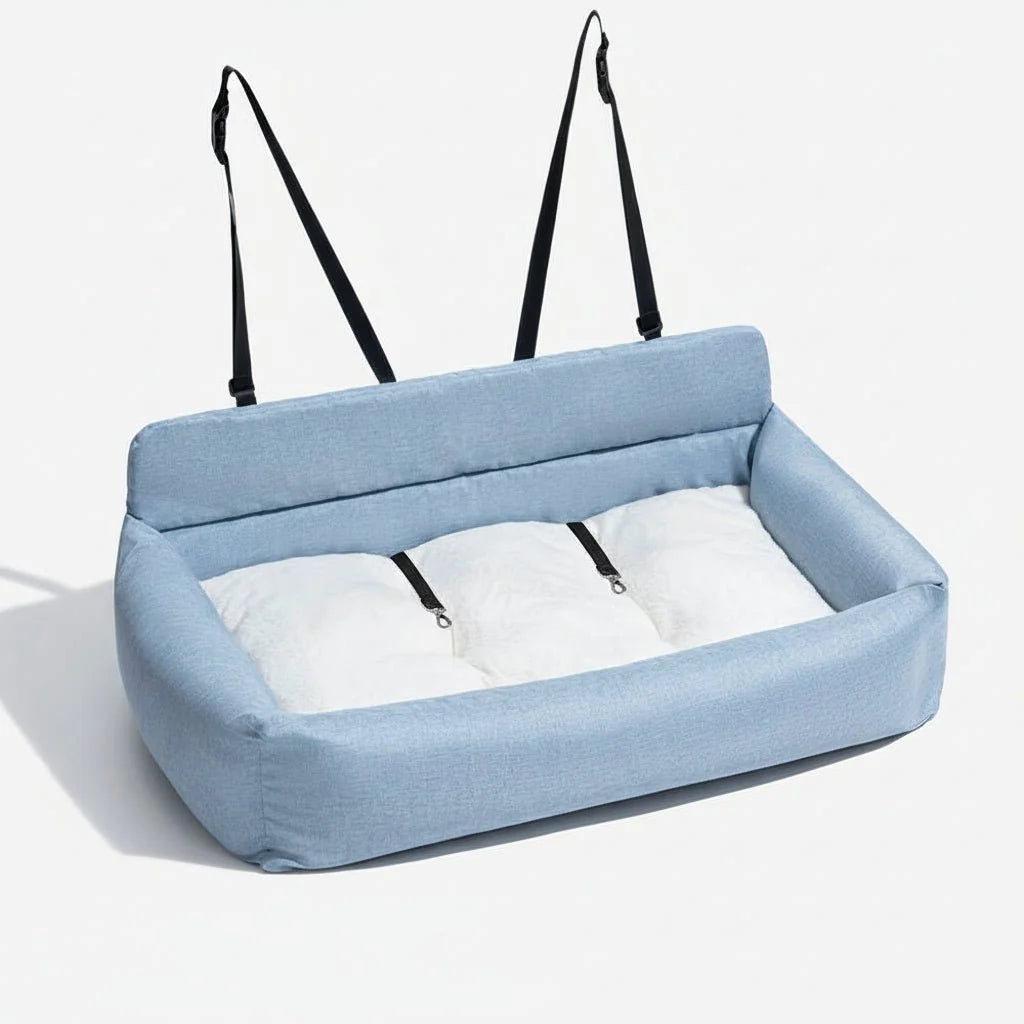 Dog Car Bed Washable Non-Slip Secure Straps