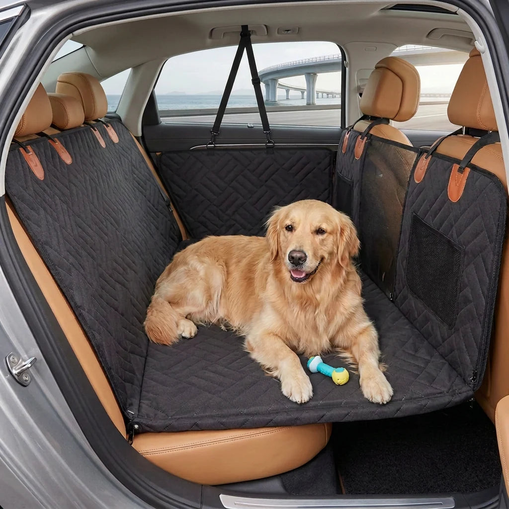 Dog Car Seat Extender Hard-Bottom Waterproof Memory Foam