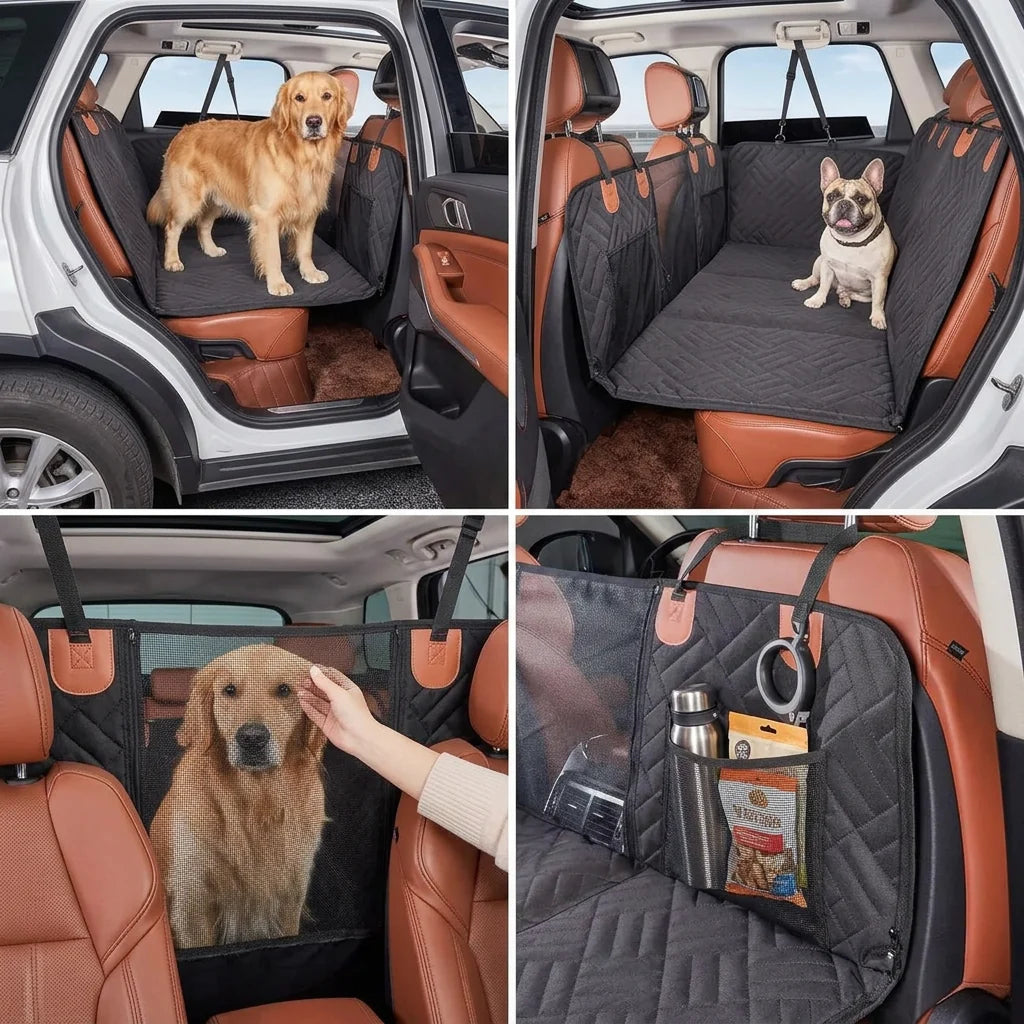Dog Car Seat Extender Hard-Bottom Waterproof Memory Foam
