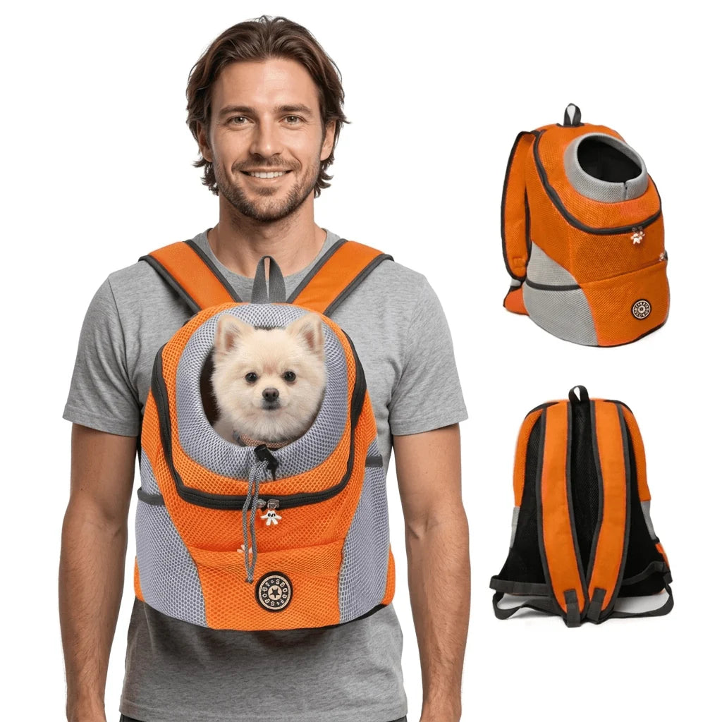 Dog Carrier Backpack Padded Adjustable Straps Integrated Safety Harness