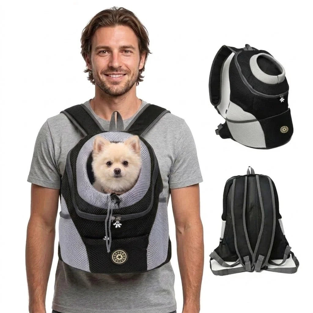 Dog Carrier Backpack Padded Adjustable Straps Integrated Safety Harness