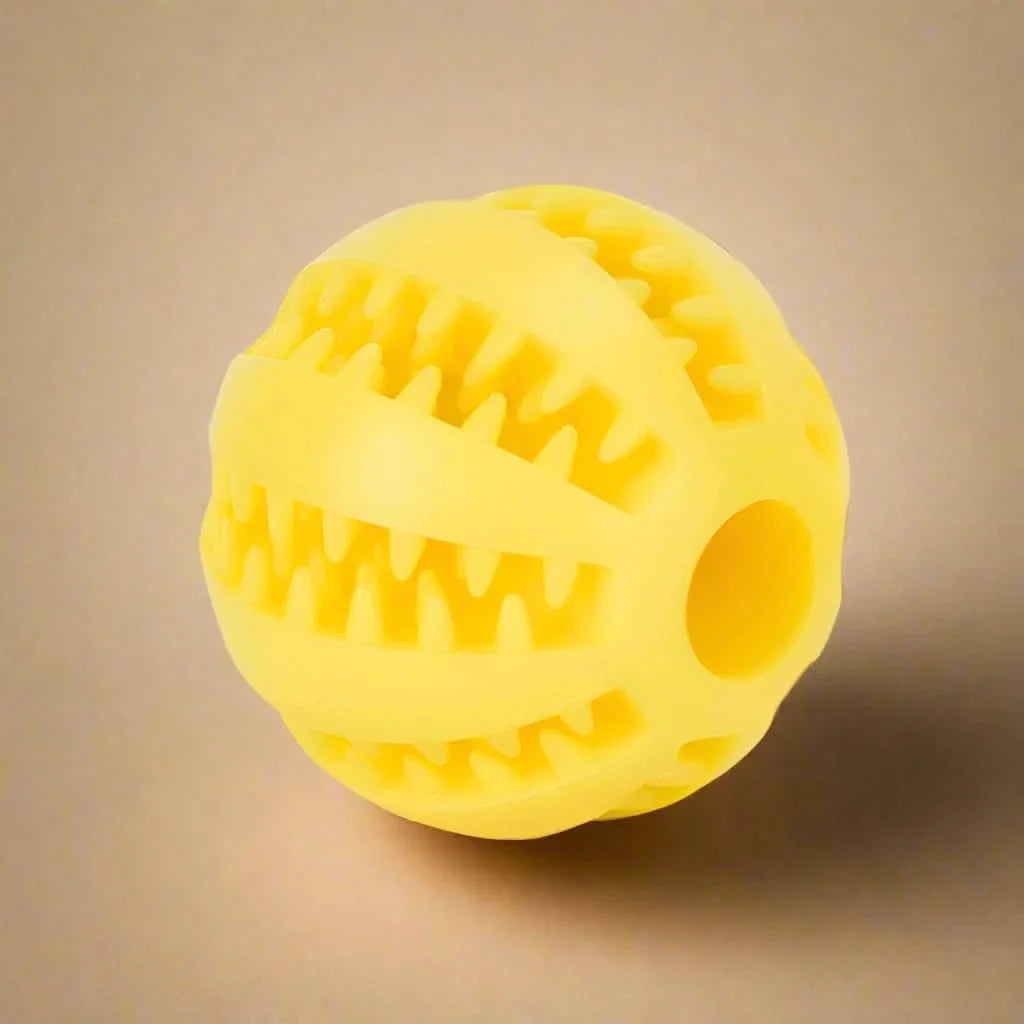 Dog Chew Ball Treat-Dispensing Textured Natural Rubber