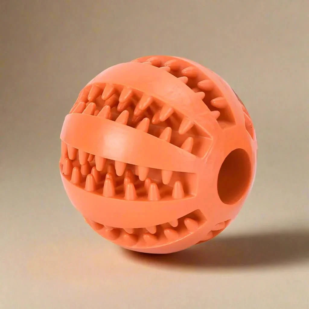 Dog Chew Ball Treat-Dispensing Textured Natural Rubber