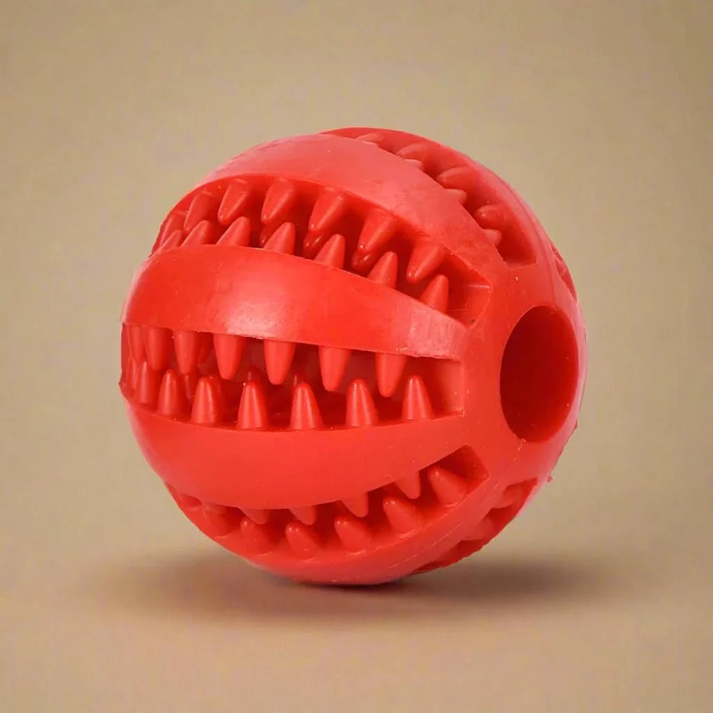 Dog Chew Ball Treat-Dispensing Textured Natural Rubber