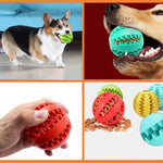 Dog Chew Ball Treat-Dispensing Textured Natural Rubber