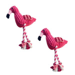 Dog Chew Toy Plush Squeaker & Tug Rope 2-Pack