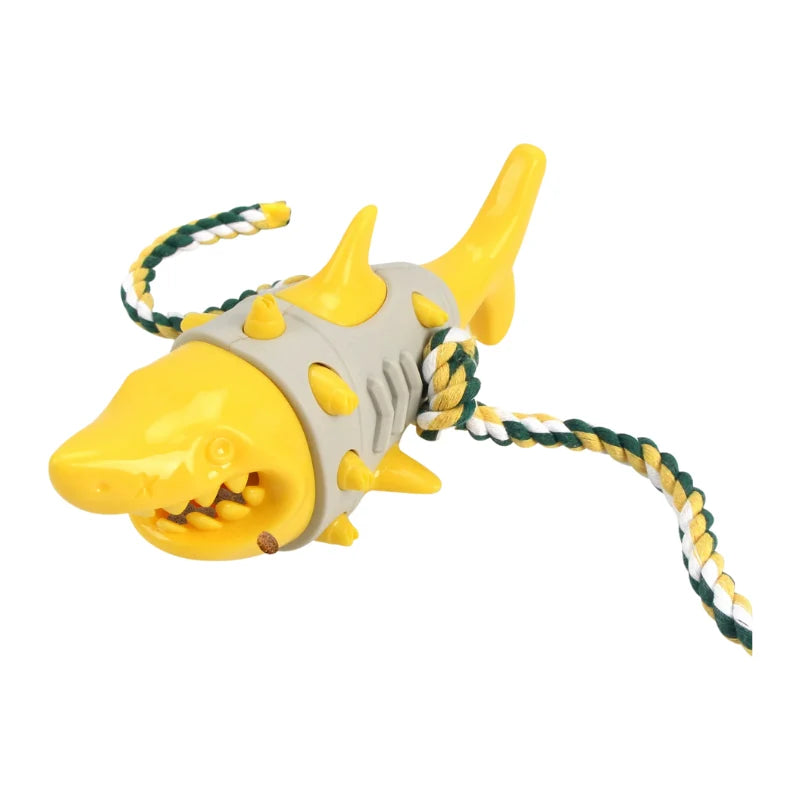 Dog Chew Toy Shark-Shaped Rubber Rope & Dental Care