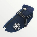 Dog Coat Water-Resistant Integrated Harness Reflective Details