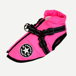 Dog Coat Water-Resistant Integrated Harness Reflective Details
