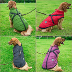 Dog Coat Water-Resistant Integrated Harness Reflective Details
