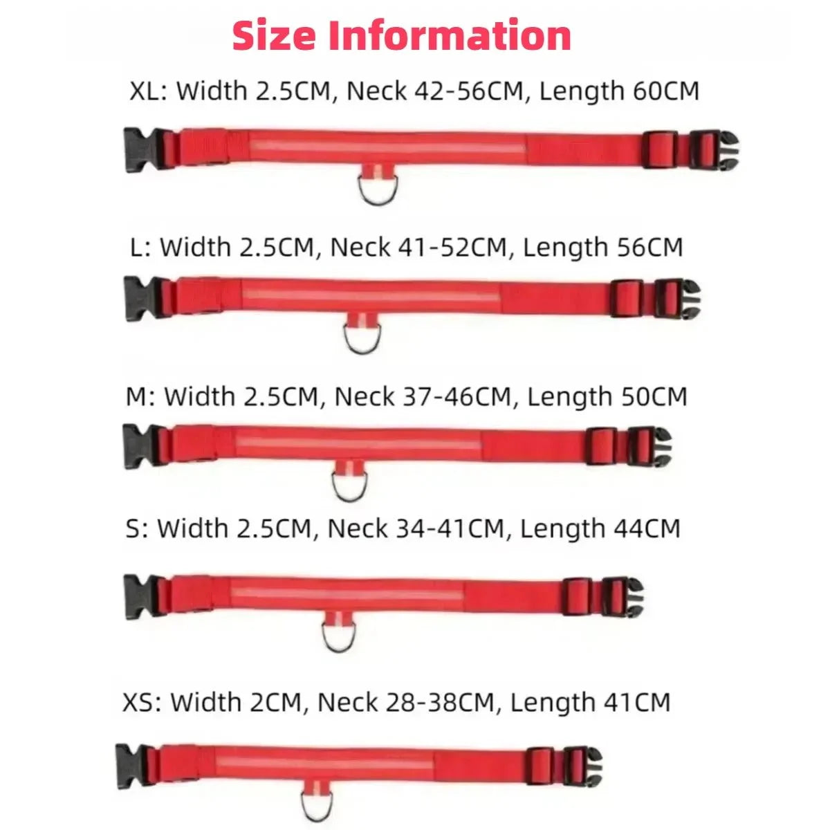 Dog Collar 360° LED Reflective Adjustable Nylon