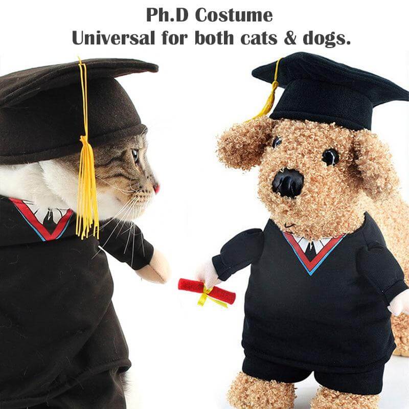 Dog Costume Professor Outfit Breathable Cotton-Polyester Fabric
