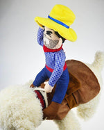 Dog Costume Riding Horse Design Brown