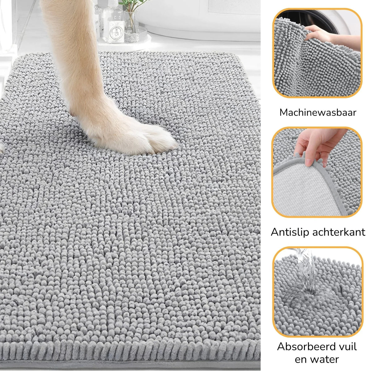Dog Door Mat Absorbent Non-Slip for Muddy Paws