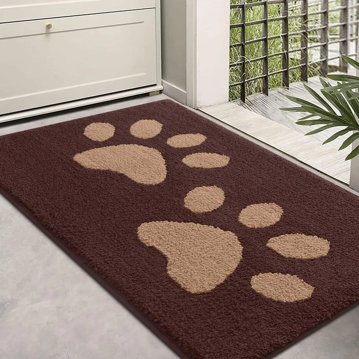 Dog Door Mat Chenille Microfibre Non-Slip Backing Machine Washable
