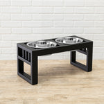 Dog Feeder Elevated Double Bowl Stainless Steel Bowls