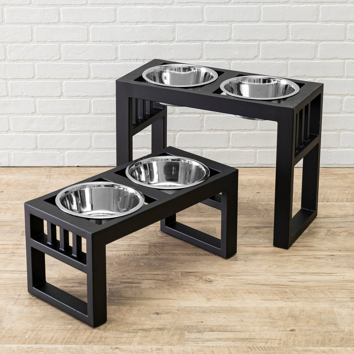 Dog Feeder Elevated Double Bowl Stainless Steel Bowls