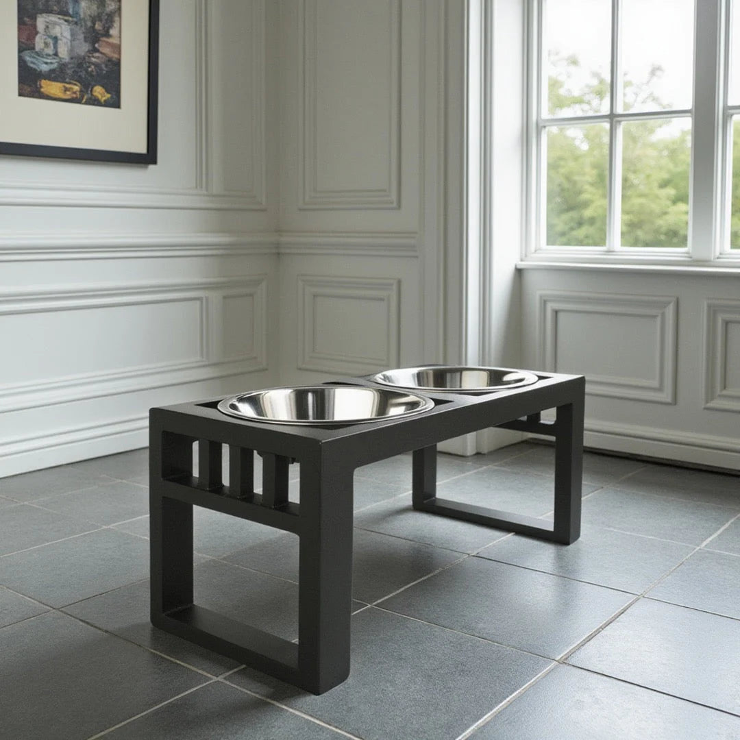 Dog Feeder Elevated Double Bowl Stainless Steel Bowls