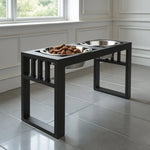 Dog Feeder Elevated Double Bowl Stainless Steel Bowls