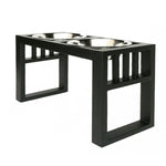 Dog Feeder Elevated Double Bowl Stainless Steel Bowls
