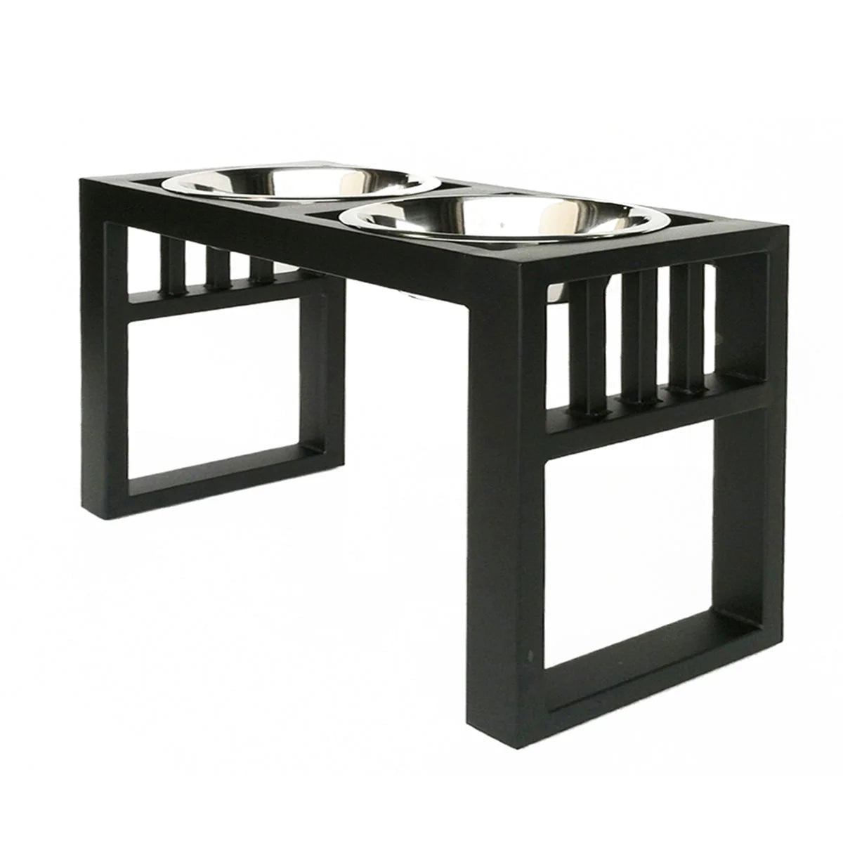 Dog Feeder Elevated Double Bowl Stainless Steel Bowls
