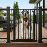 Dog Gate Extra Tall 42 Inch Steel Walk-Through Pressure-Mounted
