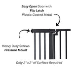 Dog Gate Extra Tall 42 Inch Steel Walk-Through Pressure-Mounted