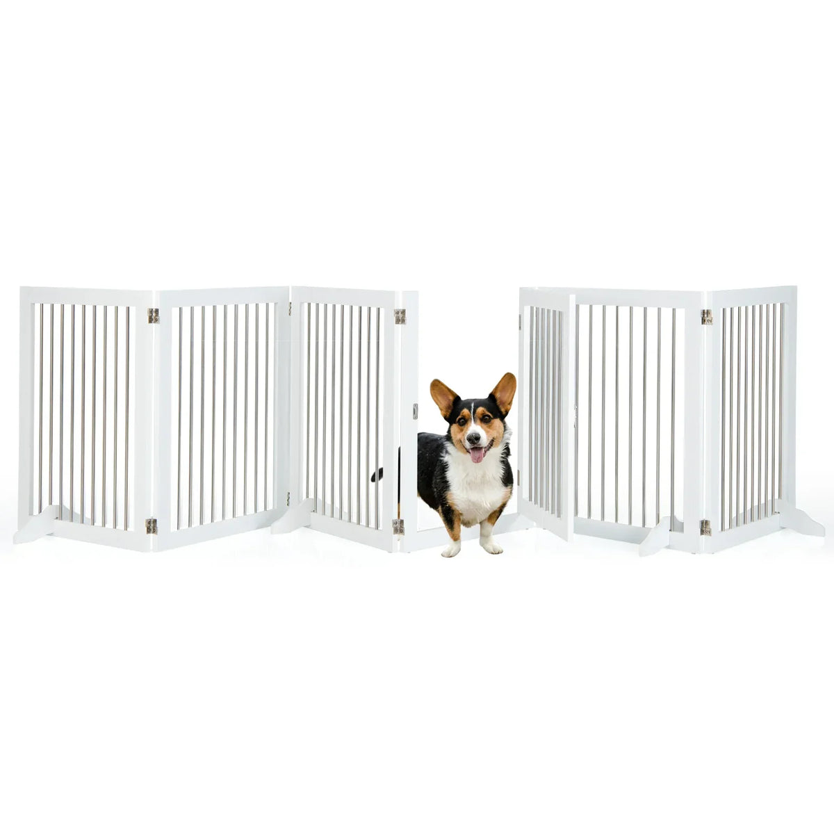 Dog Gate Freestanding Extra Wide Lockable Door