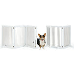 Dog Gate Freestanding Foldable Extra-Wide Lockable Door