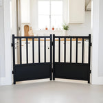 Dog Gate Freestanding Steel Expandable 24-Inch Tall