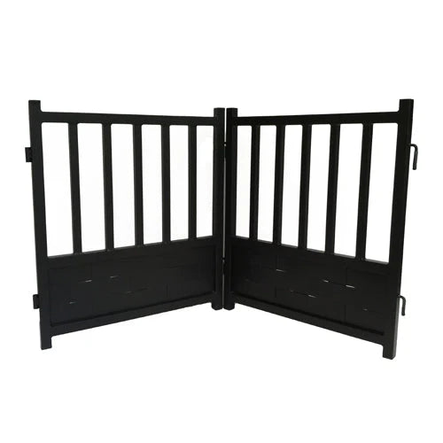 Dog Gate Freestanding Steel Expandable 24-Inch Tall
