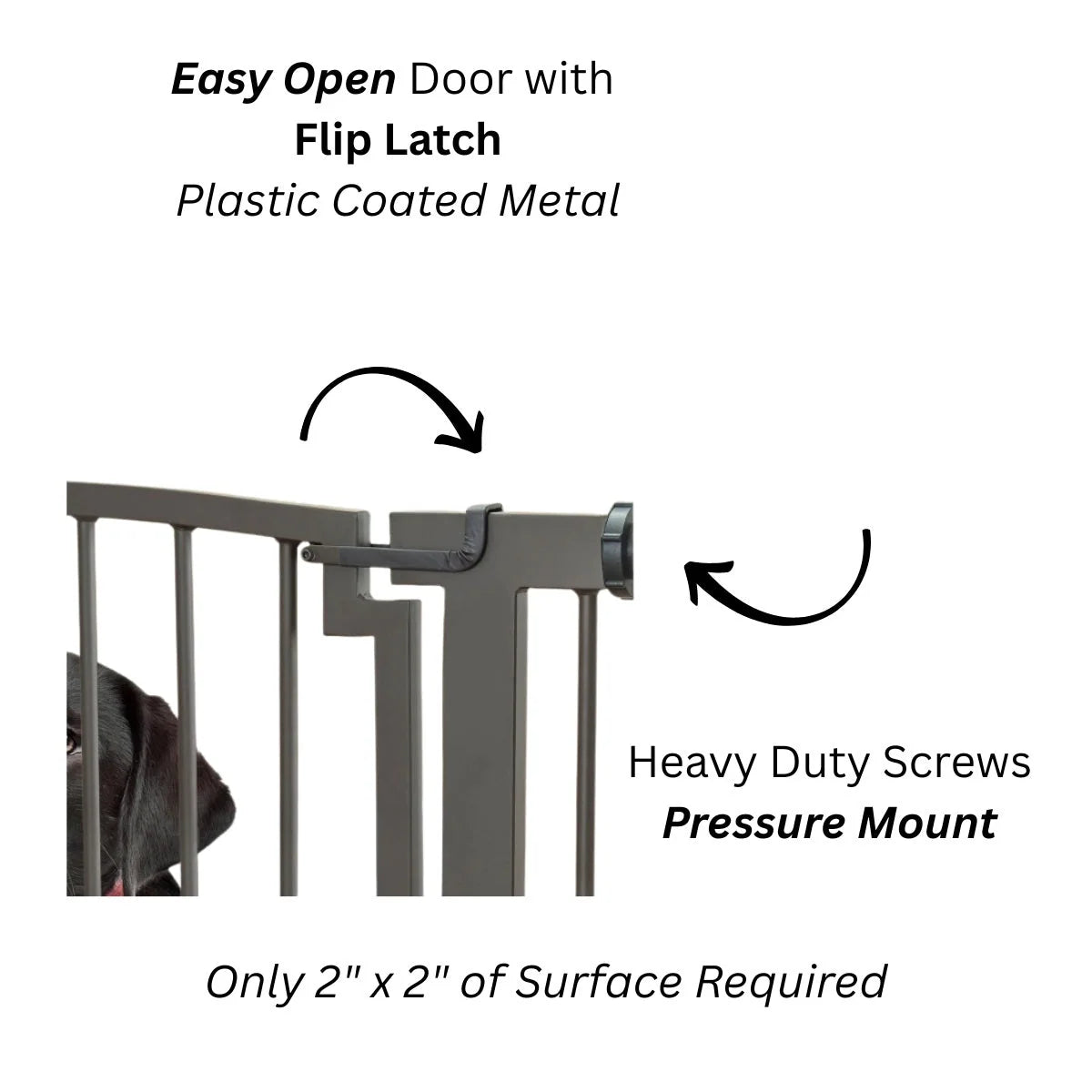 Dog Gate Pressure-Mounted Walk-Through Door Adjustable Width
