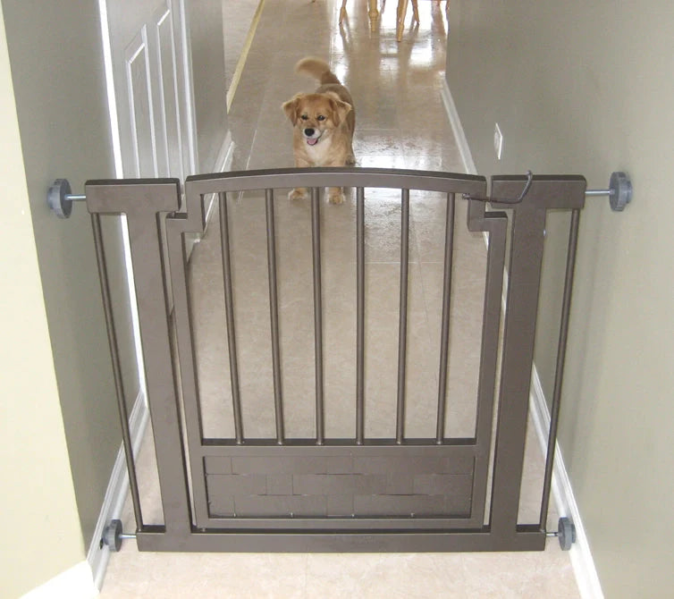 Dog Gate Pressure-Mounted Walk-Through Door Adjustable Width